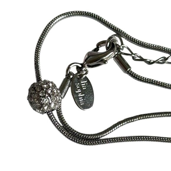 Lia Sophia GLITTER BALL Necklace Gold Silver Hematite 16-19 - Picture 7 of 7